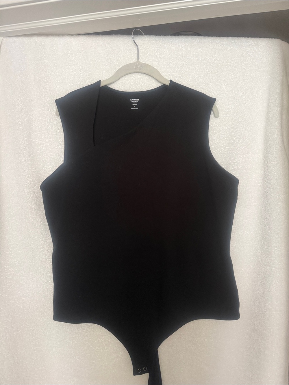 Express Black One-Shoulder asymmetrical Sleeveless Bodysuit